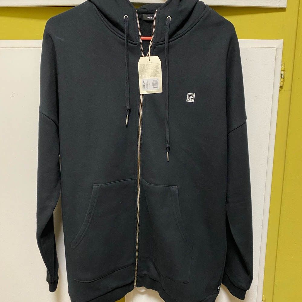Obey Men's Black Zip-Up Sweater